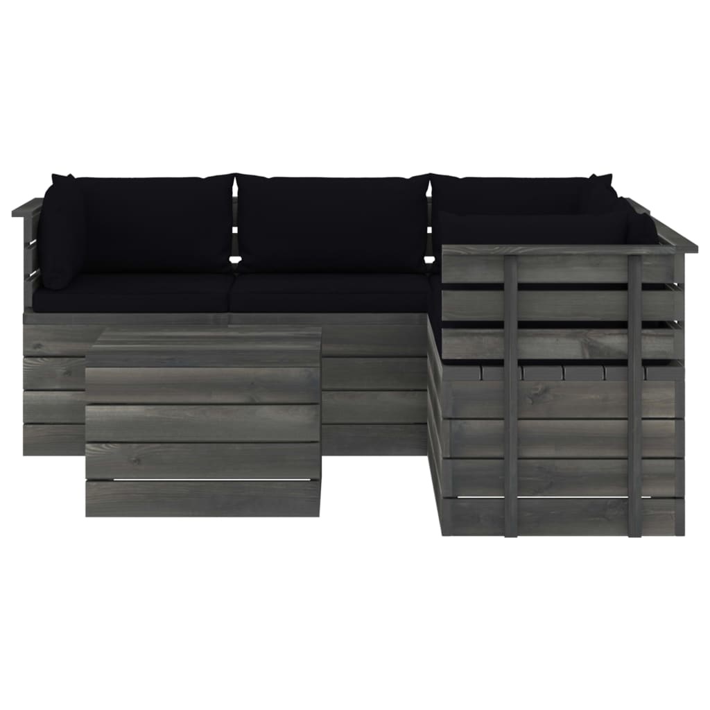 VidaXL 6-delige Loungeset met kussens pallet massief grenenhout