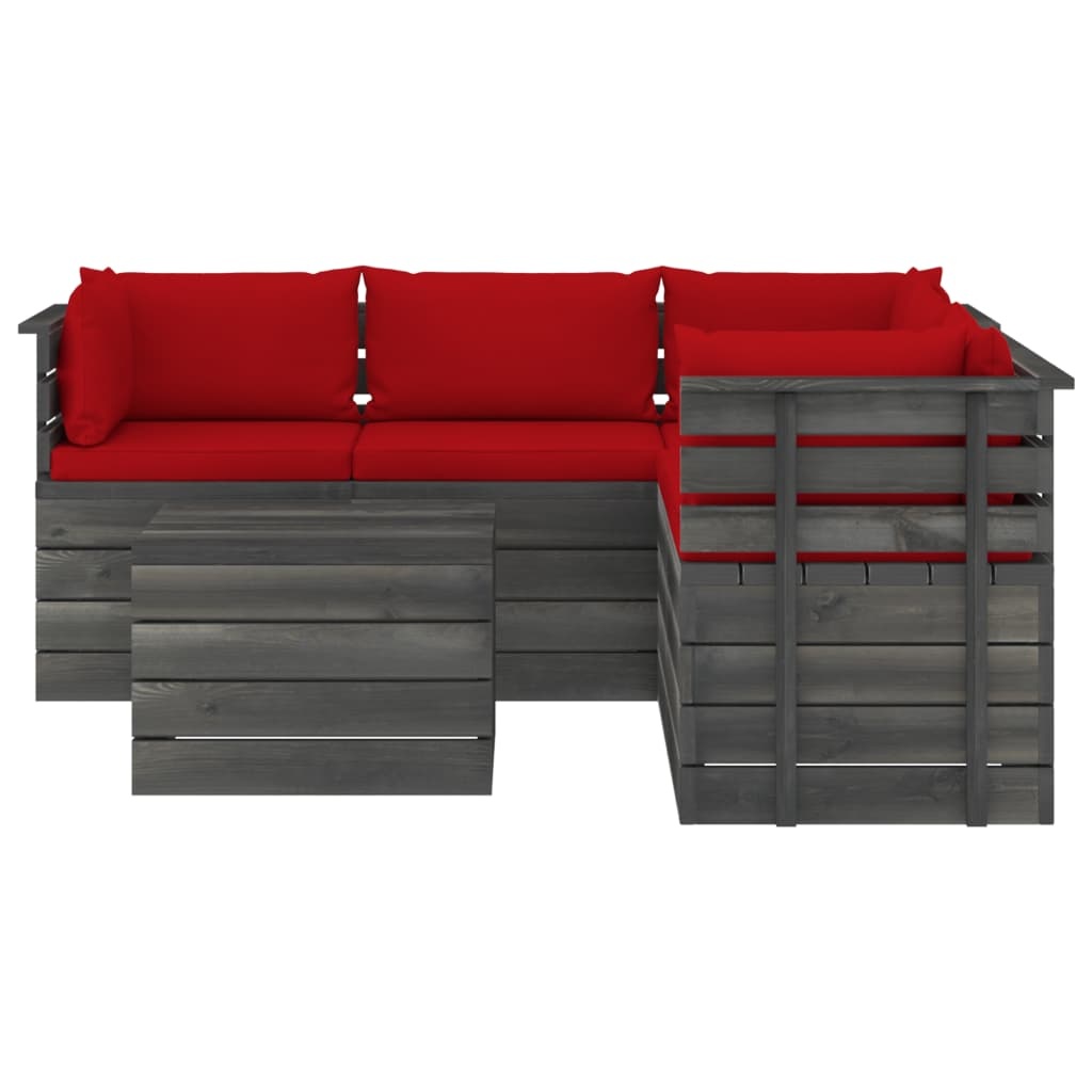 VidaXL 6-delige Loungeset met kussens pallet massief grenenhout