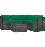 VidaXL 6-delige Loungeset met kussens pallet massief grenenhout