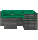 VidaXL 6-delige Loungeset met kussens pallet massief grenenhout