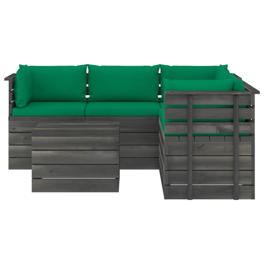 VidaXL 6-delige Loungeset met kussens pallet massief grenenhout