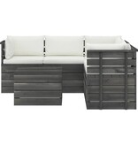 VidaXL 6-delige Loungeset met kussens pallet massief grenenhout