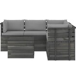 VidaXL 6-delige Loungeset met kussens pallet massief grenenhout