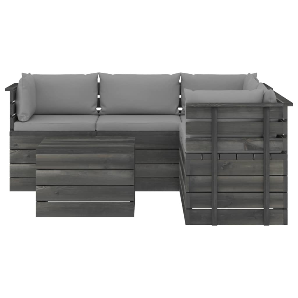 VidaXL 6-delige Loungeset met kussens pallet massief grenenhout