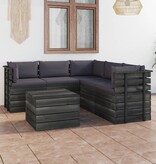 VidaXL 6-delige Loungeset met kussens pallet massief grenenhout