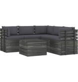 VidaXL 6-delige Loungeset met kussens pallet massief grenenhout