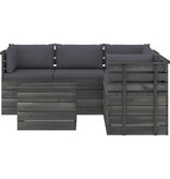 VidaXL 6-delige Loungeset met kussens pallet massief grenenhout