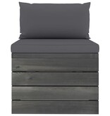 VidaXL 6-delige Loungeset met kussens pallet massief grenenhout
