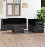 VidaXL 6-delige Loungeset met kussens pallet massief grenenhout