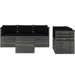 VidaXL 6-delige Loungeset met kussens pallet massief grenenhout
