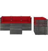 VidaXL 6-delige Loungeset met kussens pallet massief grenenhout