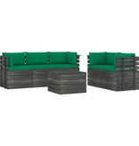 VidaXL 6-delige Loungeset met kussens pallet massief grenenhout