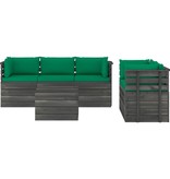 VidaXL 6-delige Loungeset met kussens pallet massief grenenhout