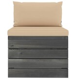 VidaXL 6-delige Loungeset met kussens pallet massief grenenhout