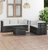 VidaXL 6-delige Loungeset met kussens pallet massief grenenhout