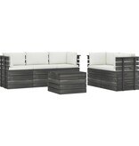 VidaXL 6-delige Loungeset met kussens pallet massief grenenhout
