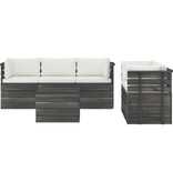 VidaXL 6-delige Loungeset met kussens pallet massief grenenhout