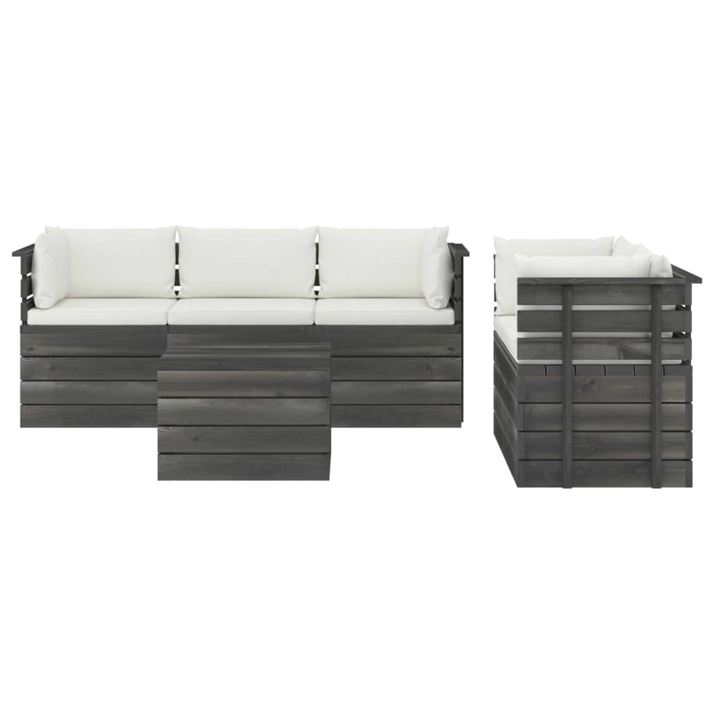 VidaXL 6-delige Loungeset met kussens pallet massief grenenhout