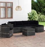 VidaXL 7-delige Loungeset met kussens pallet massief grenenhout