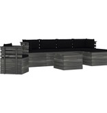 VidaXL 7-delige Loungeset met kussens pallet massief grenenhout