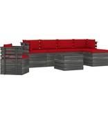 VidaXL 7-delige Loungeset met kussens pallet massief grenenhout