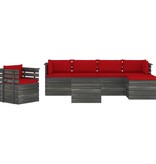 VidaXL 7-delige Loungeset met kussens pallet massief grenenhout