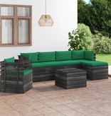 VidaXL 7-delige Loungeset met kussens pallet massief grenenhout
