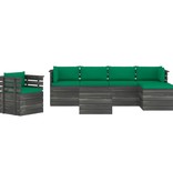 VidaXL 7-delige Loungeset met kussens pallet massief grenenhout