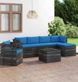 VidaXL 7-delige Loungeset met kussens pallet massief grenenhout