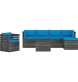 VidaXL 7-delige Loungeset met kussens pallet massief grenenhout