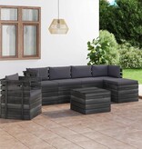 VidaXL 7-delige Loungeset met kussens pallet massief grenenhout