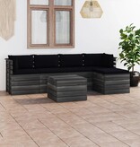 VidaXL 6-delige Loungeset met kussens pallet massief grenenhout