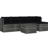 VidaXL 6-delige Loungeset met kussens pallet massief grenenhout