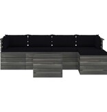 VidaXL 6-delige Loungeset met kussens pallet massief grenenhout