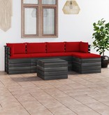 VidaXL 6-delige Loungeset met kussens pallet massief grenenhout