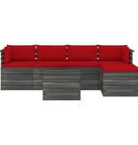 VidaXL 6-delige Loungeset met kussens pallet massief grenenhout