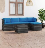 VidaXL 6-delige Loungeset met kussens pallet massief grenenhout