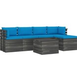 VidaXL 6-delige Loungeset met kussens pallet massief grenenhout