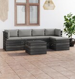 VidaXL 6-delige Loungeset met kussens pallet massief grenenhout
