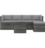 VidaXL 6-delige Loungeset met kussens pallet massief grenenhout
