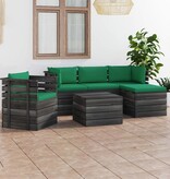 VidaXL 6-delige Loungeset met kussens pallet massief grenenhout