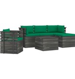 VidaXL 6-delige Loungeset met kussens pallet massief grenenhout