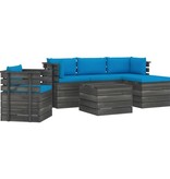 VidaXL 6-delige Loungeset met kussens pallet massief grenenhout