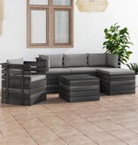 VidaXL 6-delige Loungeset met kussens pallet massief grenenhout