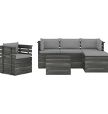 VidaXL 6-delige Loungeset met kussens pallet massief grenenhout