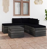 VidaXL 6-delige Loungeset met kussens pallet massief grenenhout