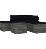 VidaXL 6-delige Loungeset met kussens pallet massief grenenhout