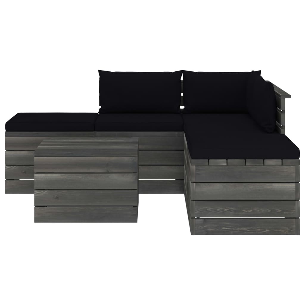 VidaXL 6-delige Loungeset met kussens pallet massief grenenhout