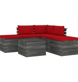 VidaXL 6-delige Loungeset met kussens pallet massief grenenhout