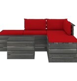VidaXL 6-delige Loungeset met kussens pallet massief grenenhout